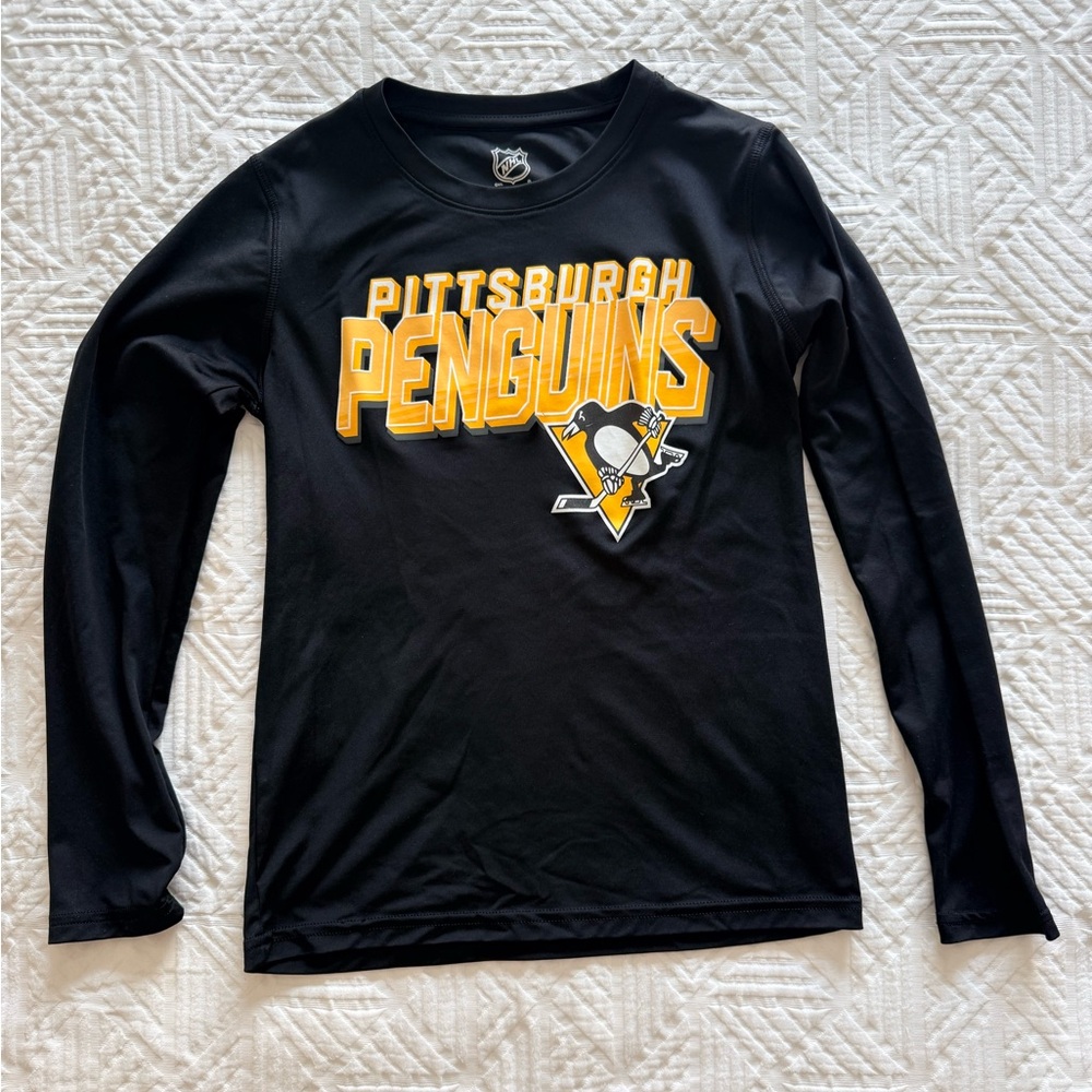 Lot of 3 Pittsburgh Penguins Youth Tees - Black/Gold